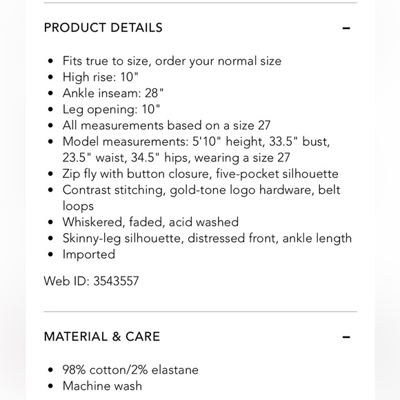 7 For All Mankind High Waist Ankle Skinny Jeans - Picture 7 of 7